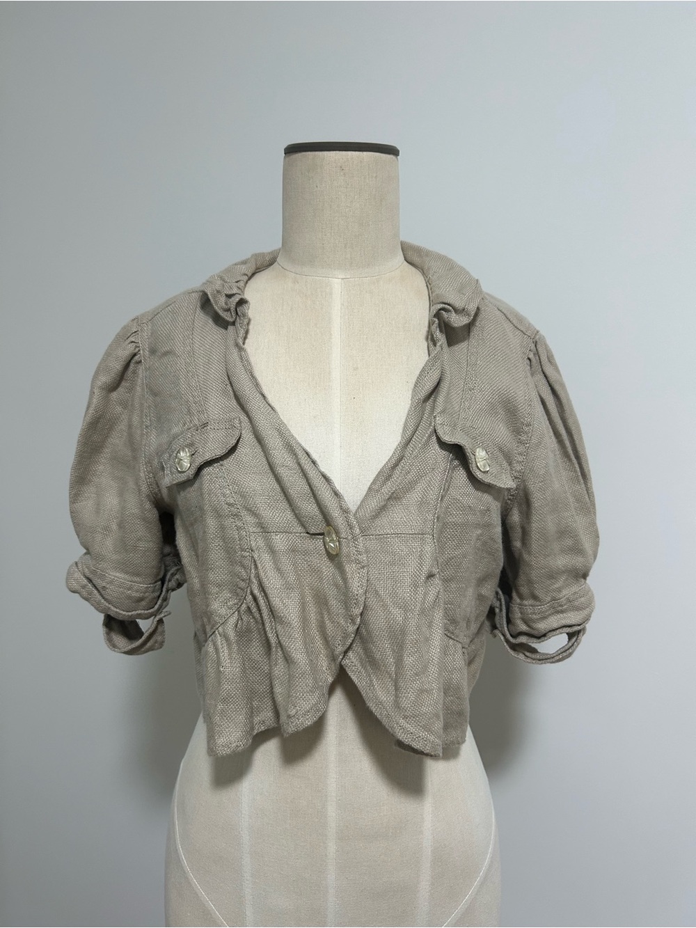 Cropped Linen Jacket